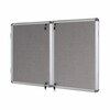 Bi-Office Lockable Felt Noticeboard Display Case 1780 x 1180mm (32 x A4) GREY