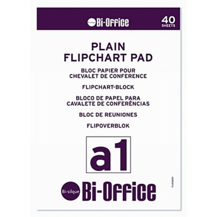 Bi-Office A1 Plain Flipchart Pads Pk5