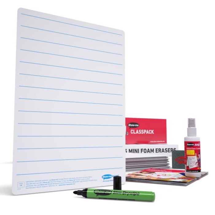 Show-me Original A4 Whiteboards Lined Class Pack of 35