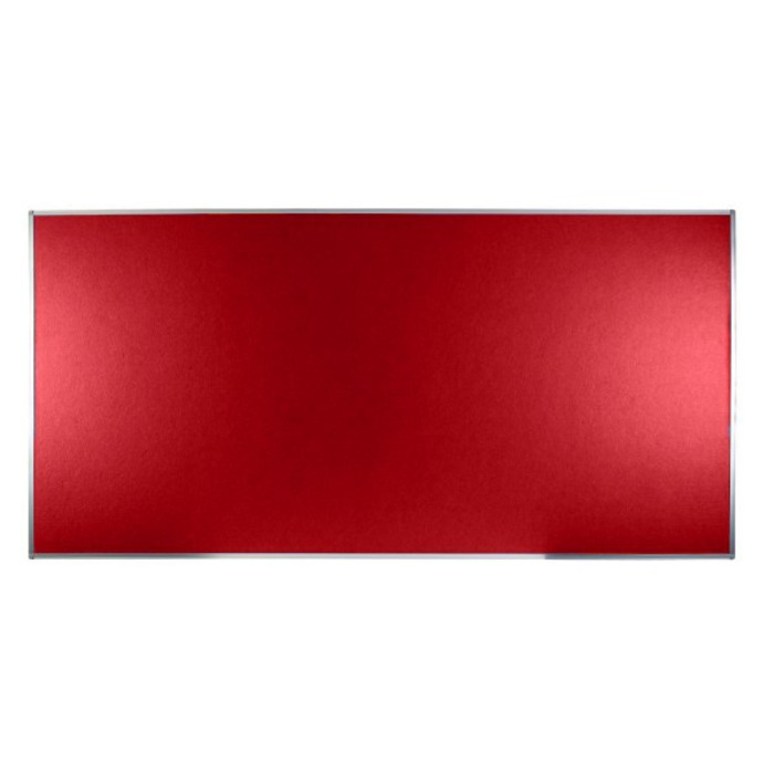 Boards Direct Felt Noticeboard Aluminium Frame 2400 x 1200mm RED