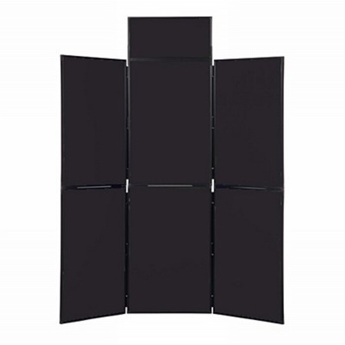 6 Panel Folding Display Stand Black Frame/Black Fabric