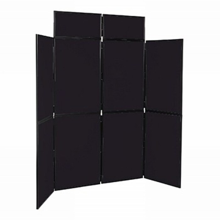 8 Panel Folding Display Stand Black Frame/Black Fabric
