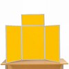 3 Panel Maxi Desk Top Display Stand Grey Frame/Yellow Fabric
