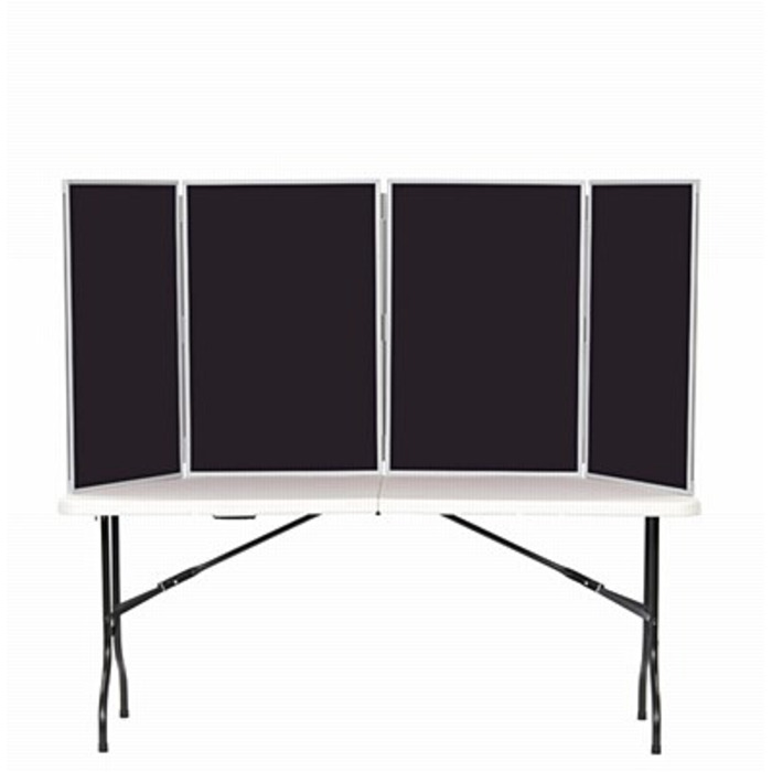 4 Panel Maxi Desk Top Display Stand Grey Frame/Black Fabric