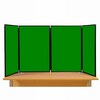4 Panel Maxi Desk Top Display Stand Black Frame/Green Fabric