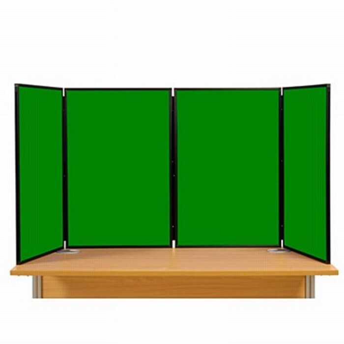 4 Panel Maxi Desk Top Display Stand Black Frame/Green Fabric