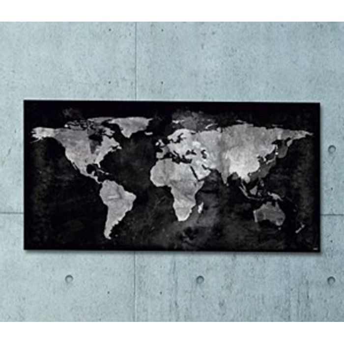 'Artverum' World Map Magnetic Glass Board