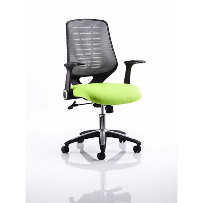 Relay Mesh Back Task Chair Myrrh Green Seat Silver Back