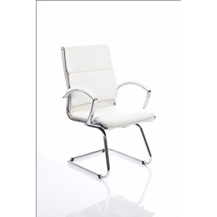 Classic Executive Leather Visitor Chair White
