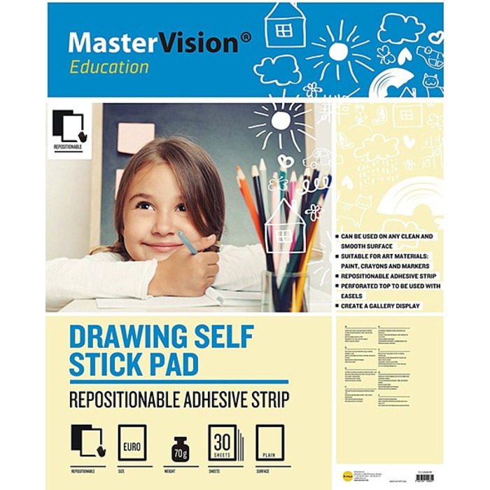Bi-Office Self-Stick Drawing Pads Pack of 2