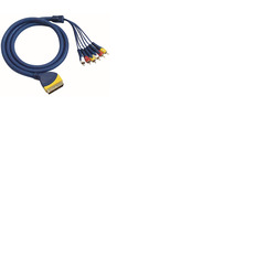 Scart Plug To 6 RCA Phono Male Cable