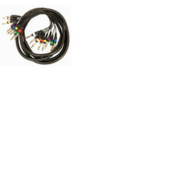 8 Way Cable Loom - 1/4" 6. 35mm Stereo Jacks Colour Coded