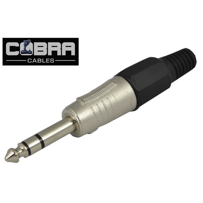 Jack Plug Stereo 6. 35mm-1/4" TRS Metal Body With Strong Cable Grip