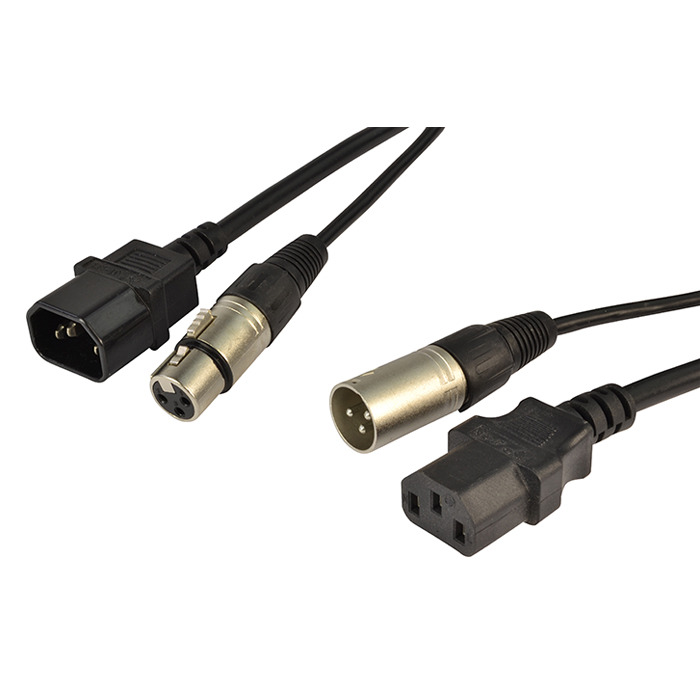 Audio & Power Cable Dual XLR and IEC Combined