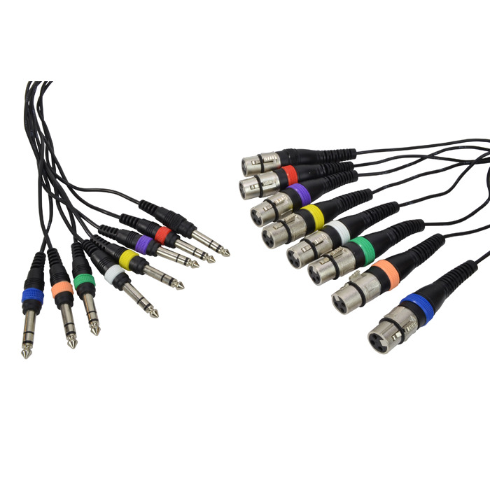 8 Way XLR Female To Stereo Jack Patch Lead Loom