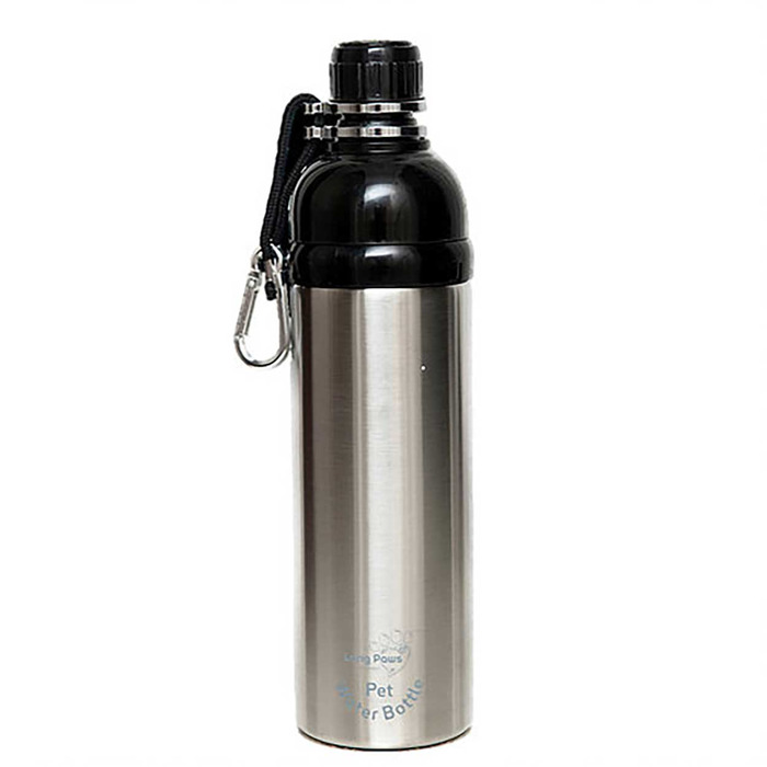 Long Paws Pet Water Bottle 750ml-Long Paws Silver