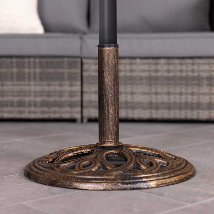 12kg Cast Iron Round Parasol Base — Bronze