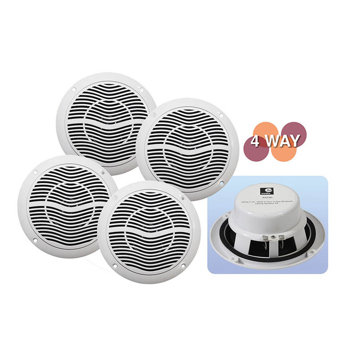 4 Way Bluetooth Ceiling Speaker & Amplifier Kit With 5. 25" Speakers