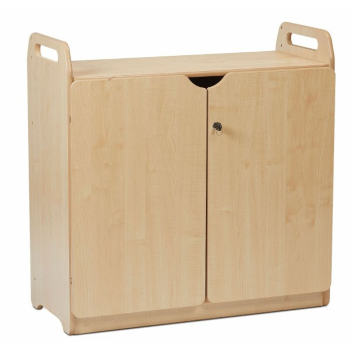 Lockable Cupboard with Display/Mirror Back