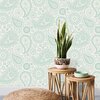 Paisley Crescent Wallpaper Pale Verdigris Mini Moderns AZDPT019PV