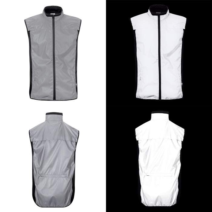 BTR Reflective Cycling & Running Gilet & Vest 3-Pockets, 2 Side & 1 Rear Pockets (SECONDS)