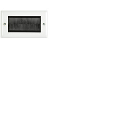 Double Steel Brush Wall Plates for Cable Entry 2 Gang Size