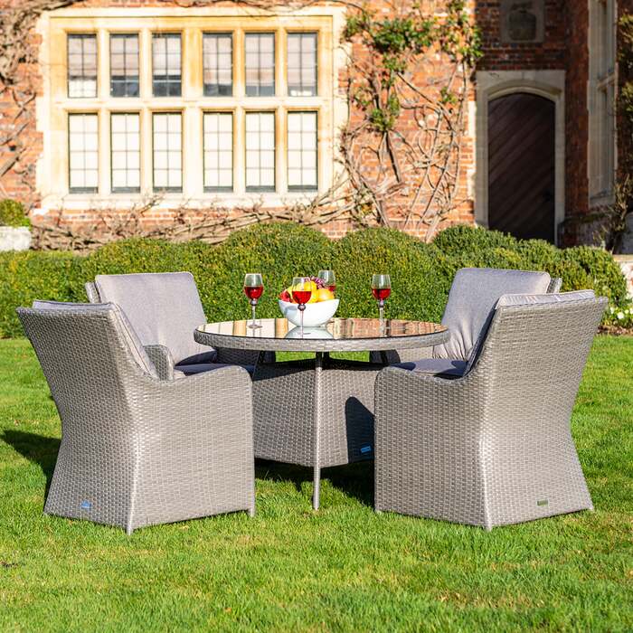 Bracken Outdoors Georgia 4 Seat Round Rattan Garden Furniture Set