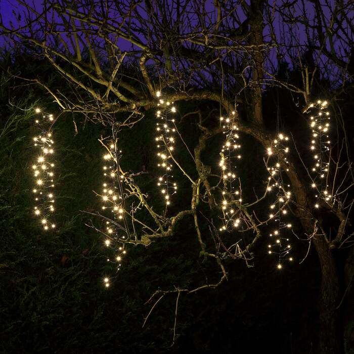Noma Christmas Antique White Snowing Icicle LED Cascade Lights, 576 Bulbs