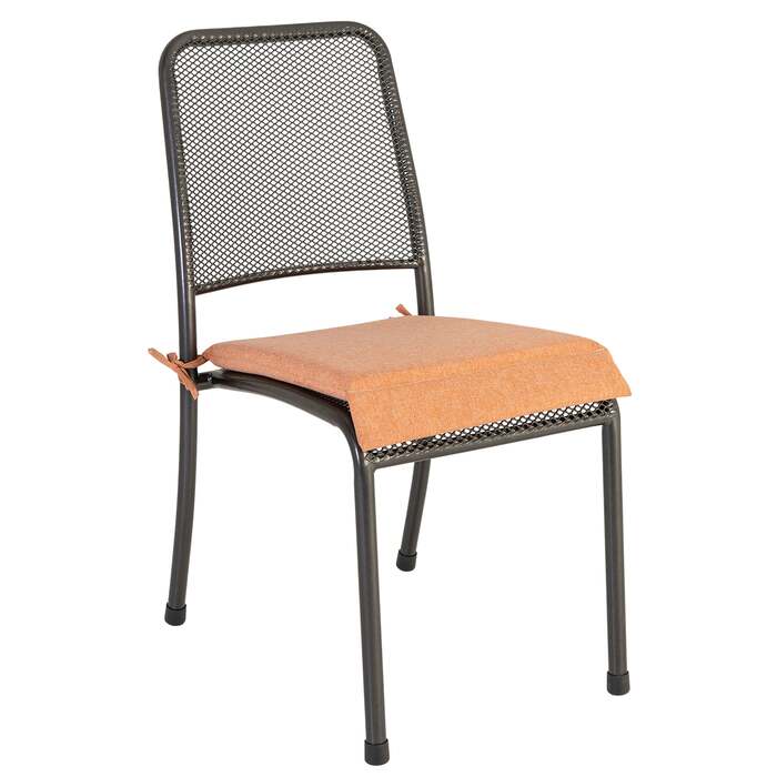 Alexander Rose Portofino 6 Seater Metal Garden Furniture Set with Rectangular Table & Armchairs, With Ochre Cushions