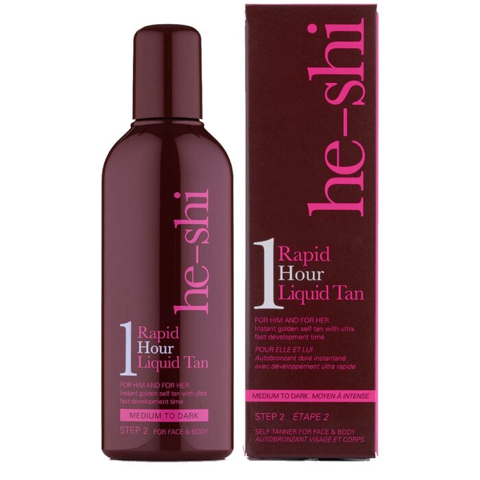 He-Shi Rapid 1 Hour Liquid Tan 150ml - Medium-Dark Shade (DHA 10%)