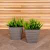Pair of Trojan Square Granite Planters (Dia. 33cm)