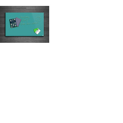 Casca Magnetic Glass Writing Board 1800 x 1200mm, Green Teal