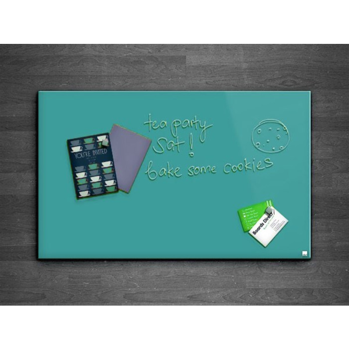 Casca Magnetic Glass Writing Board 2000 x 1200mm, Green Teal