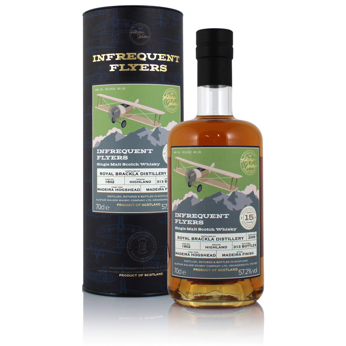 Royal Brackla 2006 15 Year Old Infrequent Flyers Cask #1802