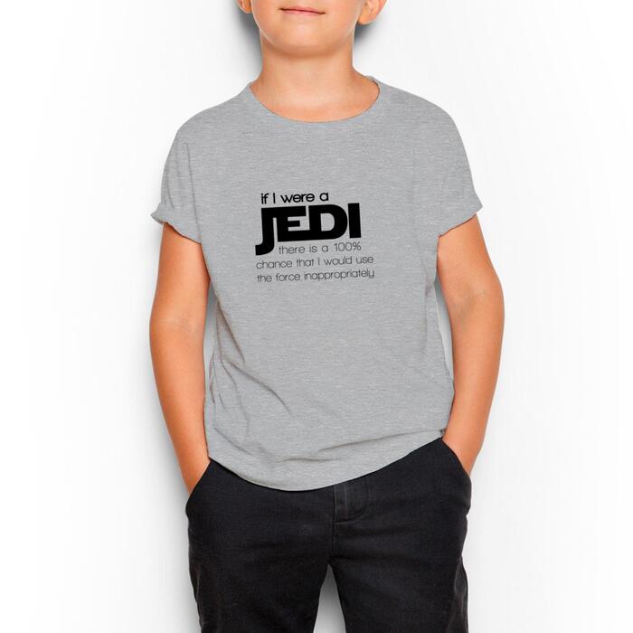 If I Were A Jedi Kid's T-Shirt - Grey, Medium