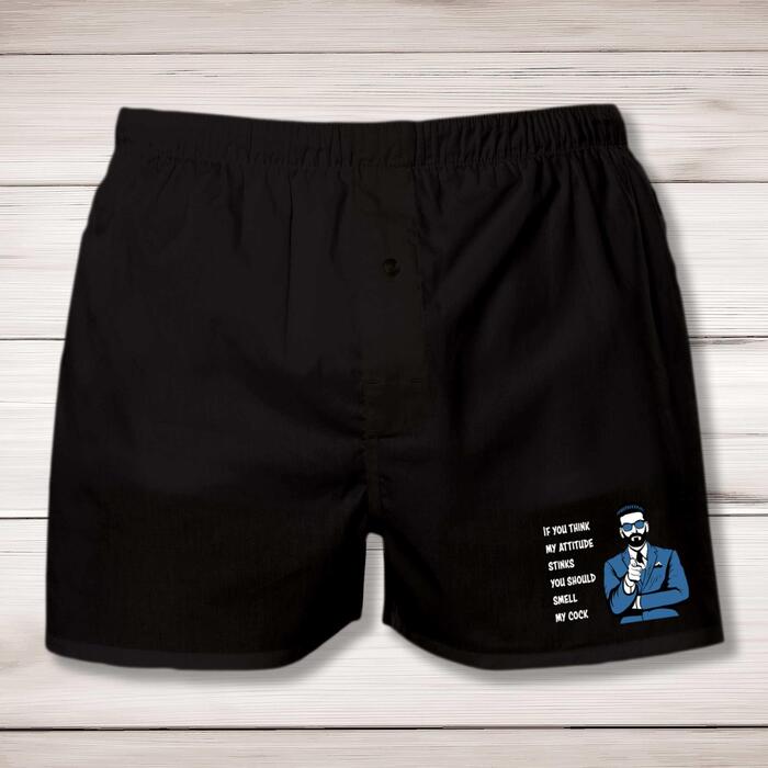 Attitude Stinks Smell My Cock Men's Boxers