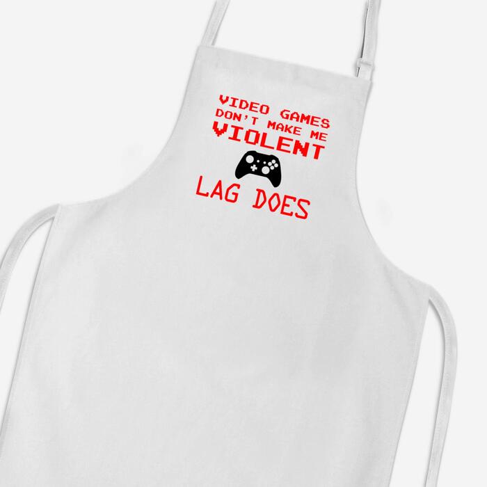 Video Games Don't Make Me Violent Apron - White, One