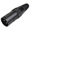 XLR Connector Male 3 Pin Black Metal Body - For Audio or DMX