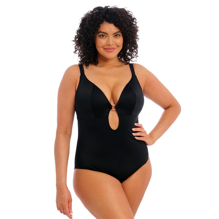 Elomi Plain Sailing Plunge Swimsuit - Black - 36G/GG