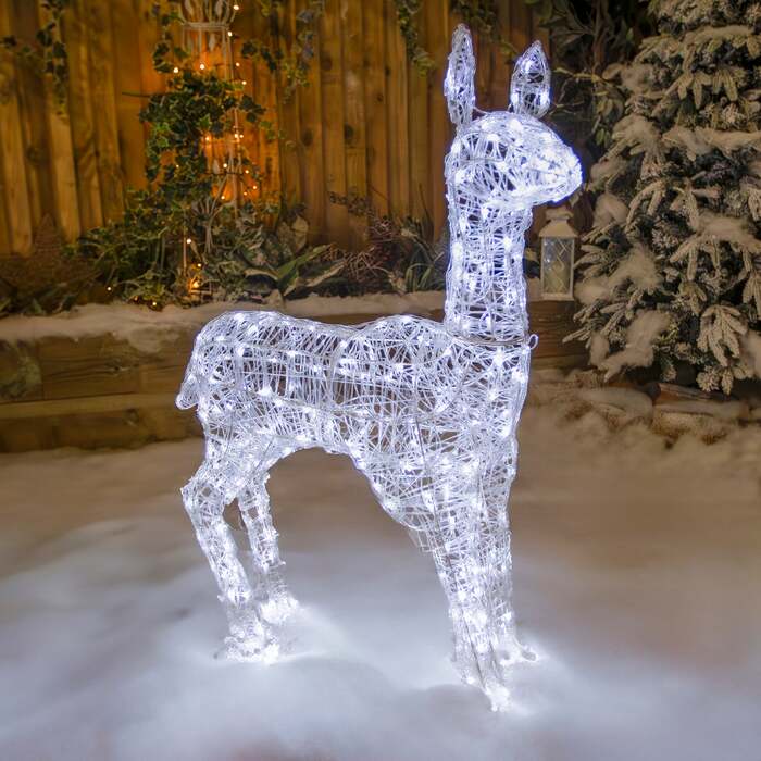 Christmas Reindeer Light - 98CM Soft Acrylic Light Up Doe with 230 White LEDs