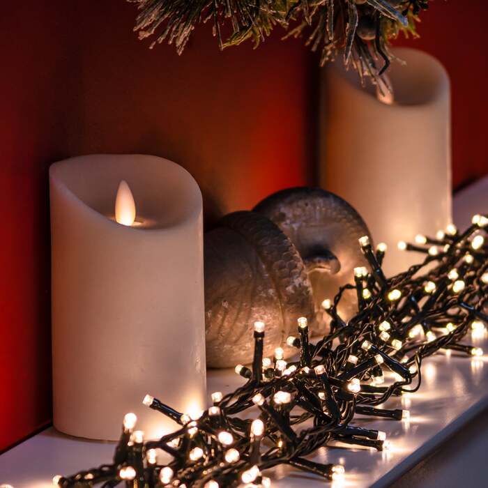 Warm White LED Multi-Function Christmas String Lights - 120, 240, 360, 480, 480 LEDs