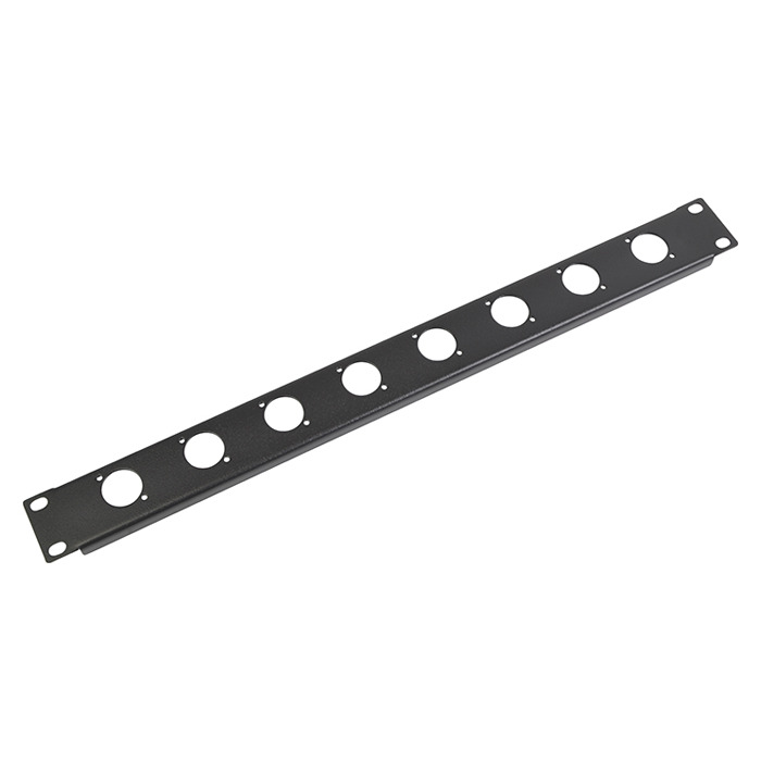 1U XLR Socket Panel D Type - 8 XLR Sockets