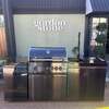Ex Display Draco Grills 4 Burner Black Stainless Steel Outdoor Kitchen with Sink Unit and Single Cupboard
