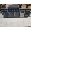 Ex Display Draco Grills Fusion 6 Burner Black Outdoor Kitchen with Side Burner and Single Fridge Unit