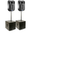 FBT J Series DJ 15A and Subline 118SA Active PA System 3300W Includes Speaker Poles and Covers