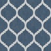 Darcy James Collection Zara Trellis Wallpaper Blue/Silver Muriva 173552