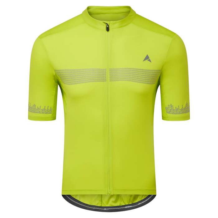 Nightvision Men's Short Sleeve Cycling Jersey Lime | Removable Padded Liner, All-Day Comfort | Secure Pocket & Reflective Details | Large | Altura
