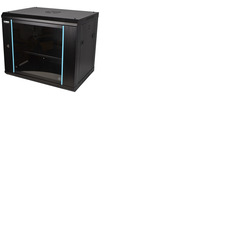 19" 9U Metal Rack Cabinet with Glass Door 450mm Deep Wall or Floor Mount