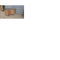 Ex Display Draco Grills Teak Modular Outdoor Kitchen Corner Cabinet with Ceramic Top