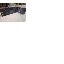 Ex Display Draco Grills Fusion 6 Burner Black Outdoor Kitchen with Side Burner, Single Fridge and Sink Unit